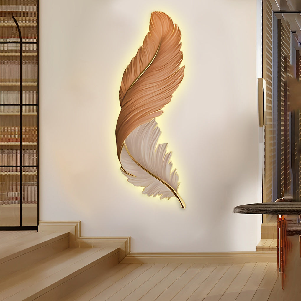 Wall Lamp Luxury Feather LED Art Deco Bedroom Living Room Sconce