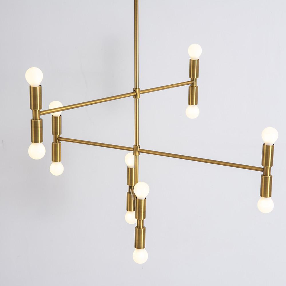 Pendant Light Modern 12-Light Adjustable Sculptural Gold Black Ceiling
