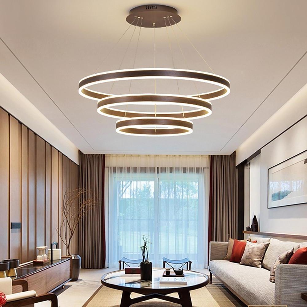 LED Chandelier Modern Interweaved Circles Pendant Dining Room Ceiling