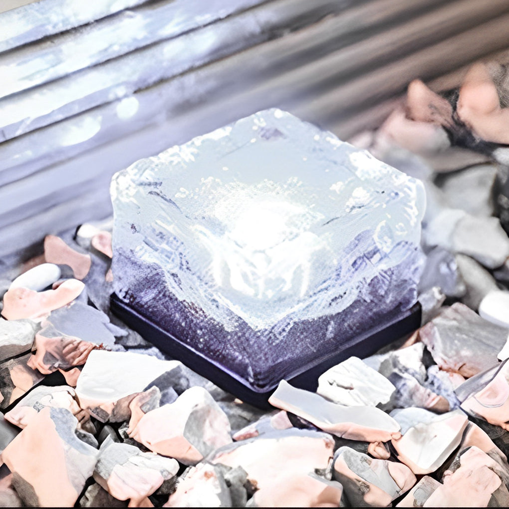 Solar Step Lights - Outdoor LED Ice Cube Deck - Pathway Garden Lamp