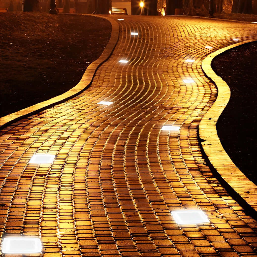 Solar Step Lights Outdoor LED Ice Cube Deck Pathway Garden Lamp