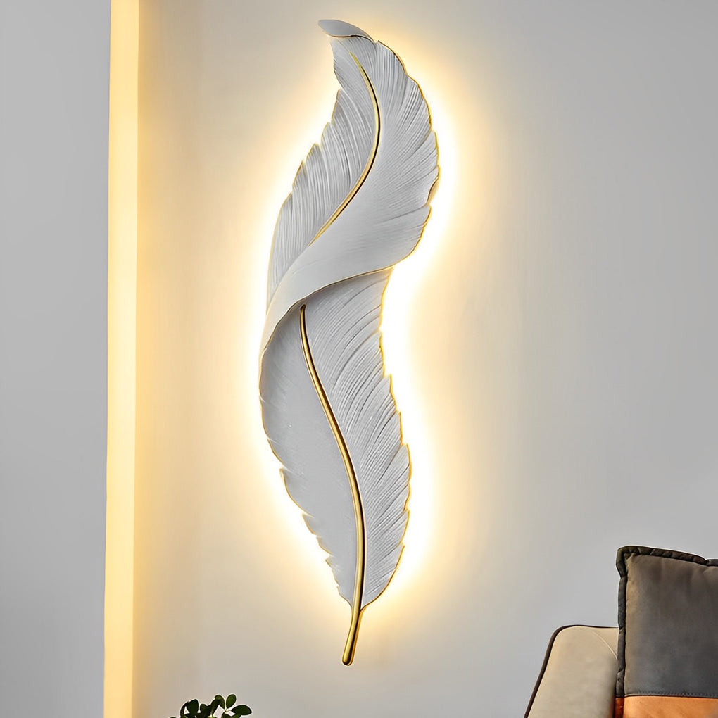 Wall Sconce - Luxury Feather LED Modern Lamp - Hallway Bedroom Light