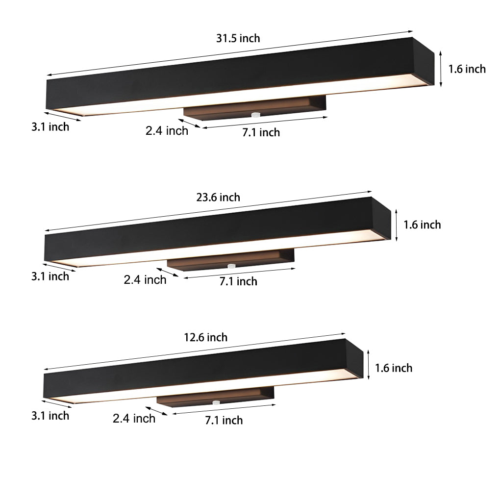Outdoor Wall Light Modern Black Rectangle LED Motion Sensor Sconce