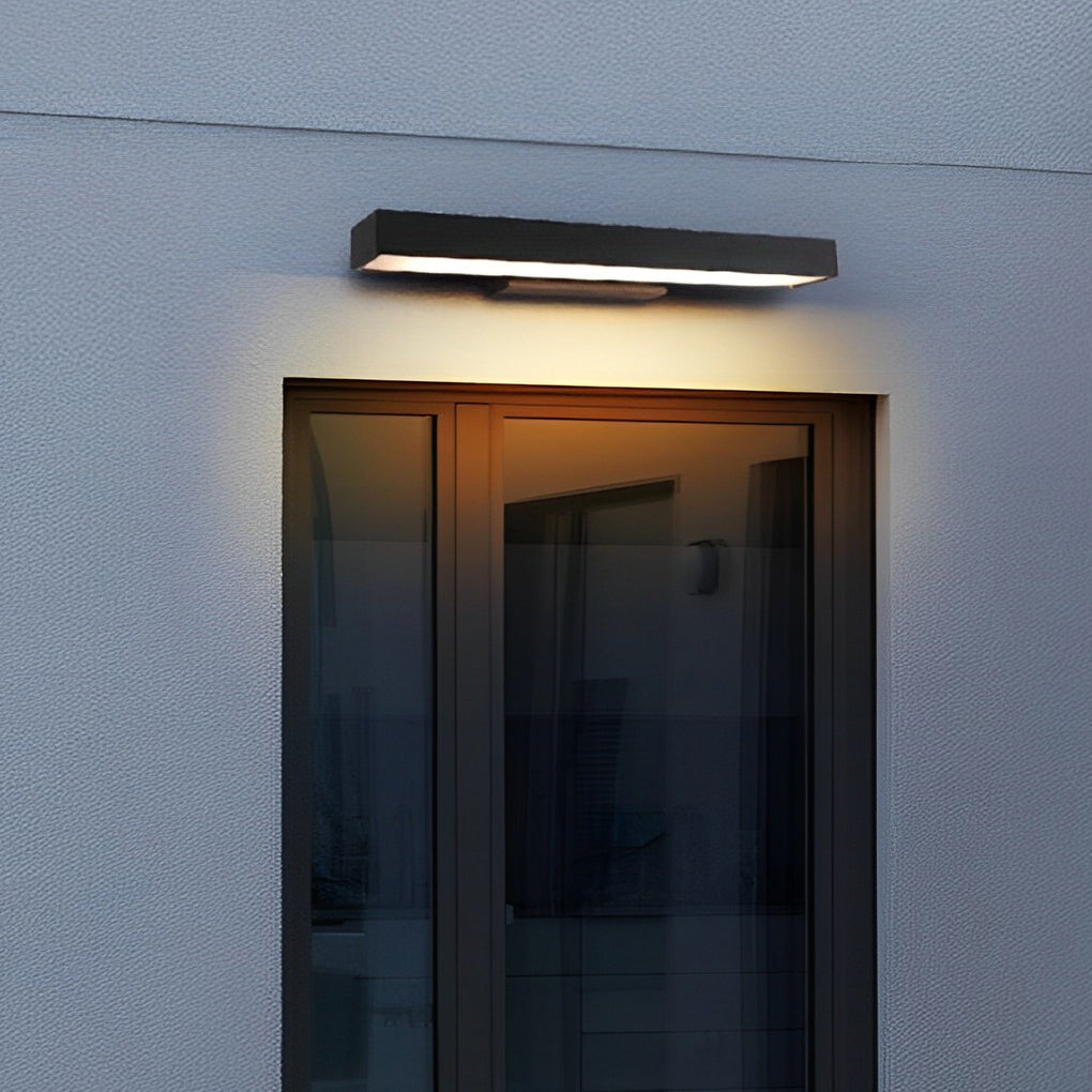 Outdoor Wall Light Modern Black Rectangle LED Motion Sensor Sconce
