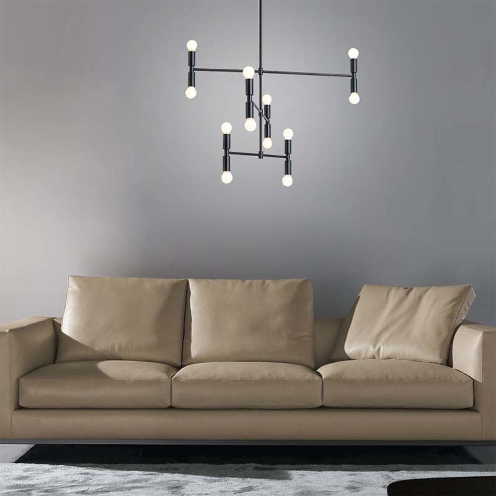 Pendant Light Modern 12-Light Adjustable Sculptural Gold Black Ceiling