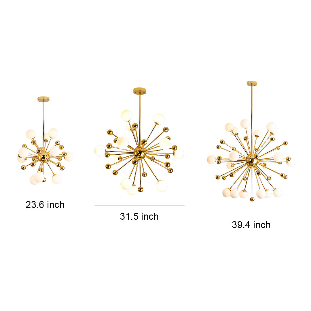 Sputnik Chandelier Modern 12-Light Gold Iron LED Nordic Ceiling Pendant