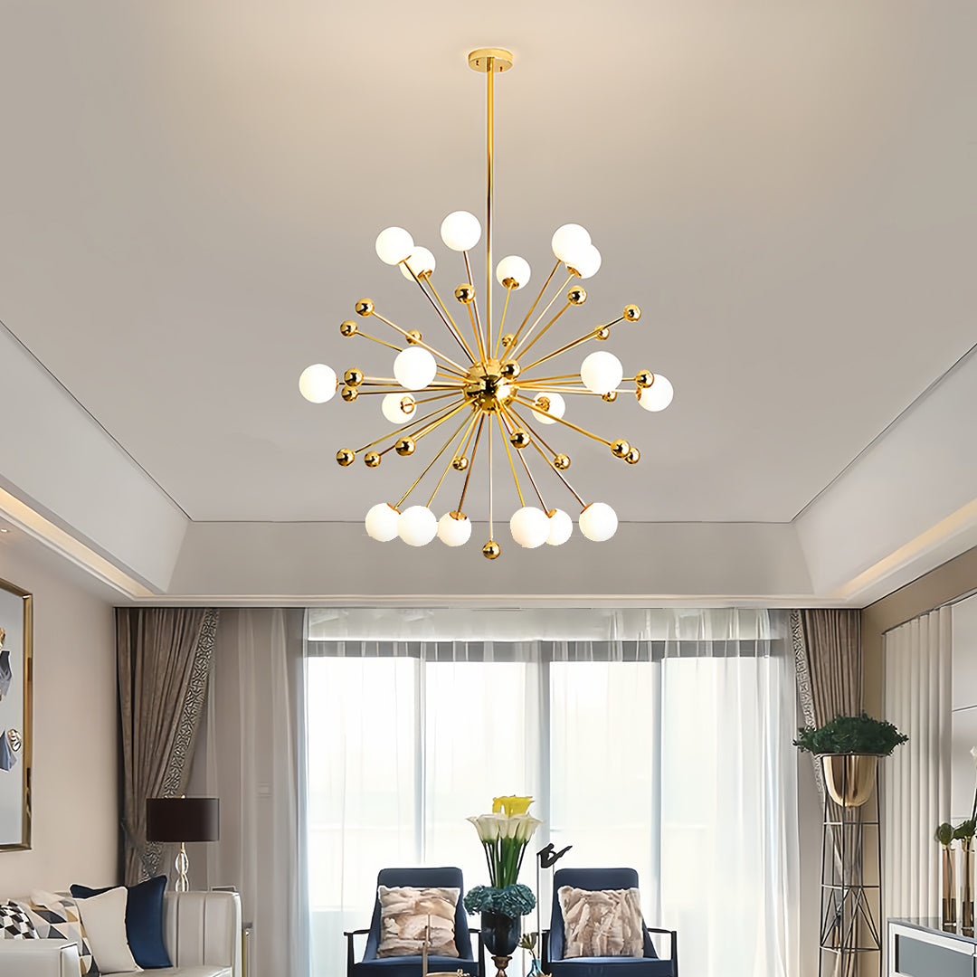 Sputnik Chandelier Modern 12-Light Gold Iron LED Nordic Ceiling Pendant