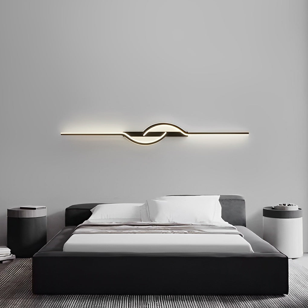 LED Wall Sconce - Modern Black Linear Bar Light - Indoor Bedroom Lamp