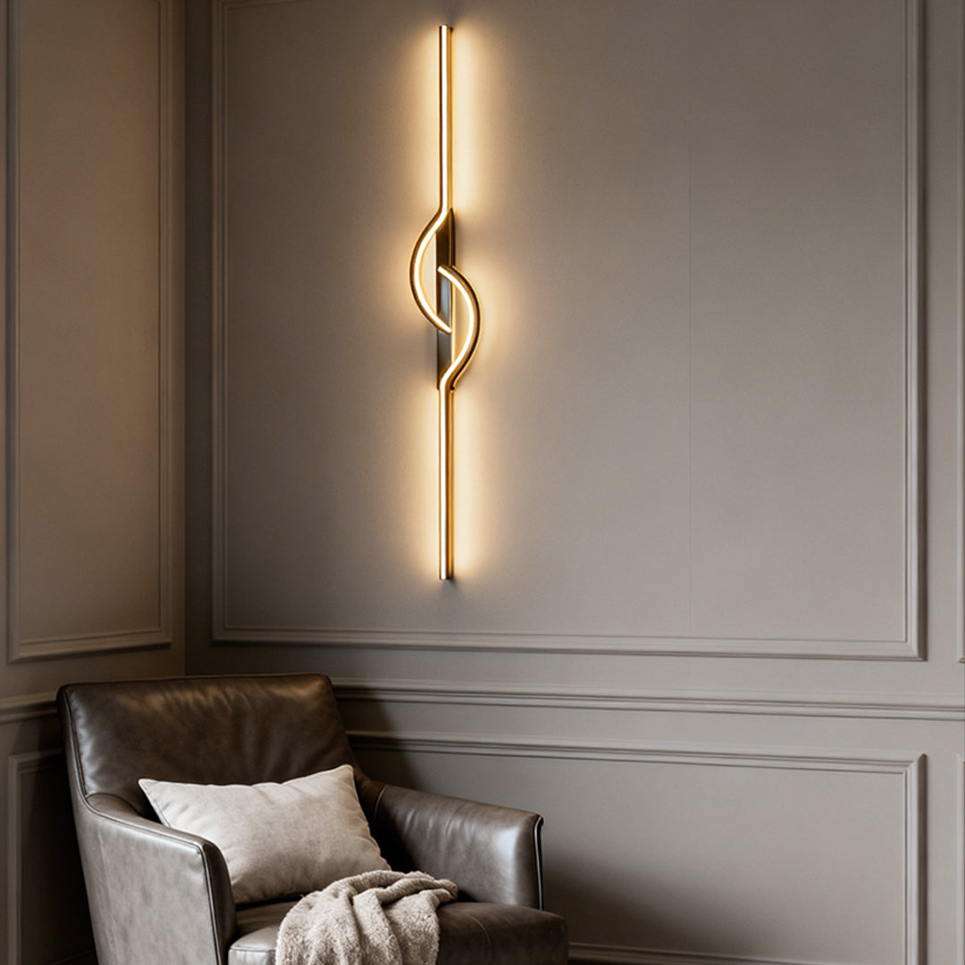 LED Wall Sconce - Modern Black Linear Bar Light - Indoor Bedroom Lamp