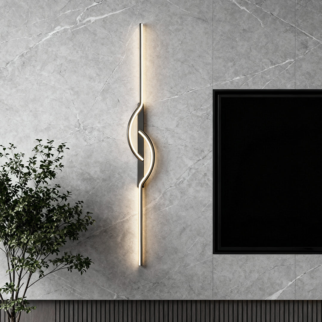 LED Wall Sconce - Modern Black Linear Bar Light - Indoor Bedroom Lamp