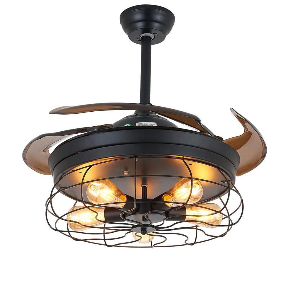 Farmhouse Retractable Ceiling Fan with Light