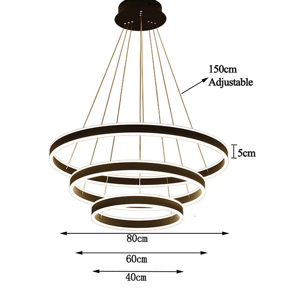 LED Chandelier Modern Interweaved Circles Pendant Dining Room Ceiling