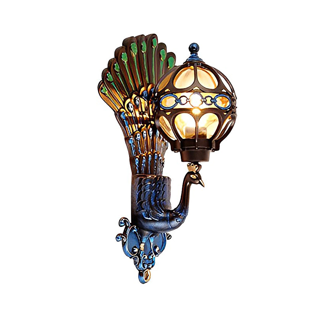 Outdoor Wall Sconce Retro Peacock LED Light Waterproof Patio Lamp