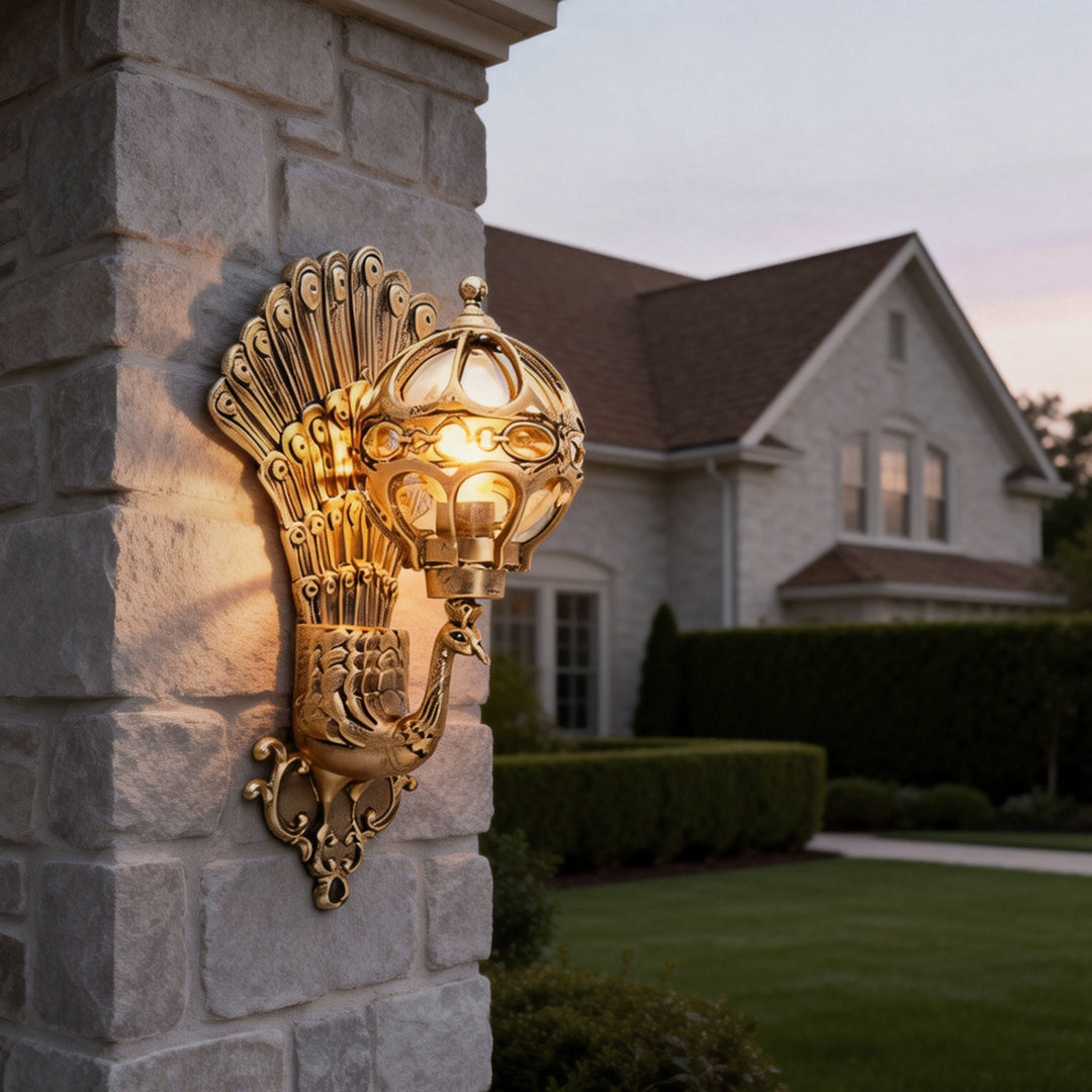 Outdoor Wall Sconce Retro Peacock LED Light Waterproof Patio Lamp