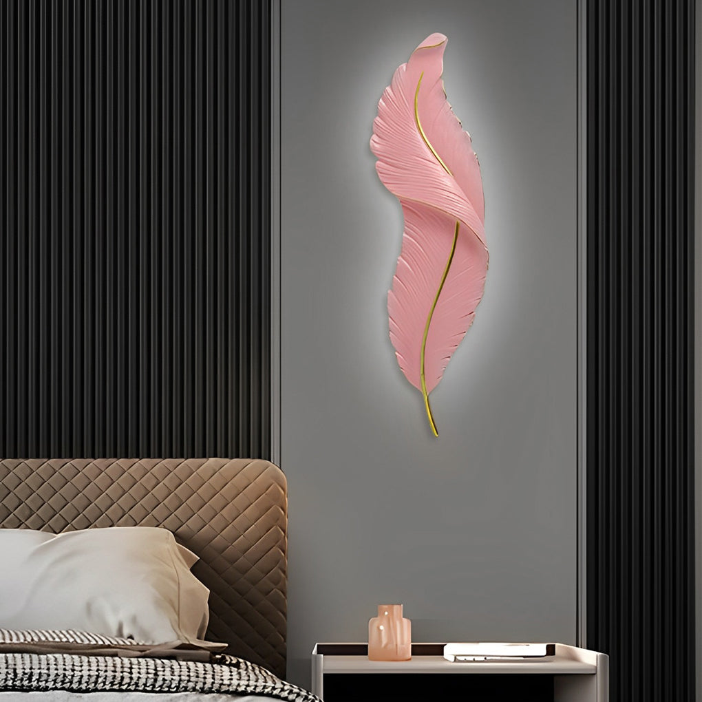 Wall Sconce - Luxury Feather LED Modern Lamp - Hallway Bedroom Light
