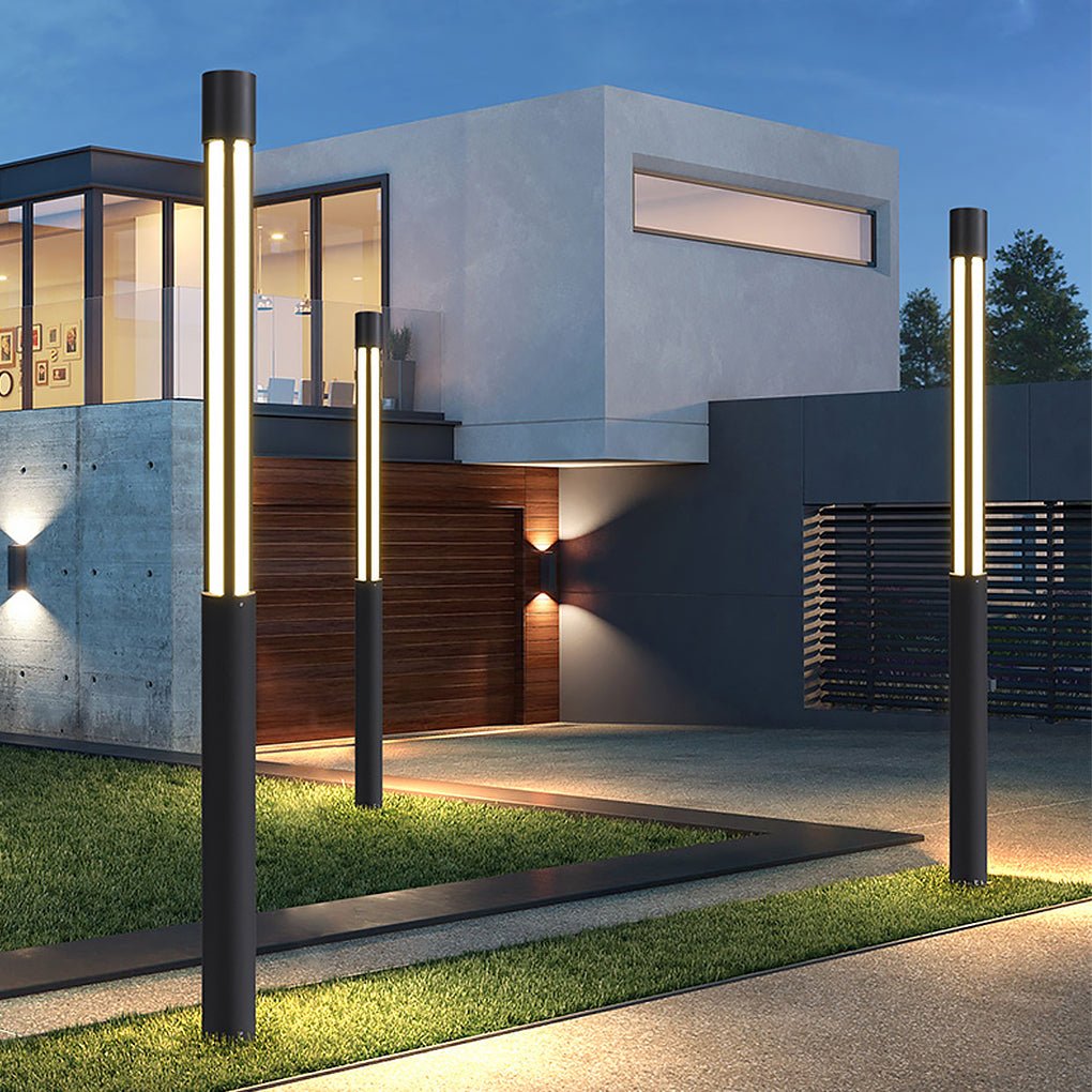 Bollard Light Modern LED Cylinder Pathway Outdoor Landscape Driveway