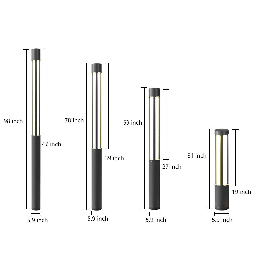 Bollard Light Modern LED Cylinder Pathway Outdoor Landscape Driveway