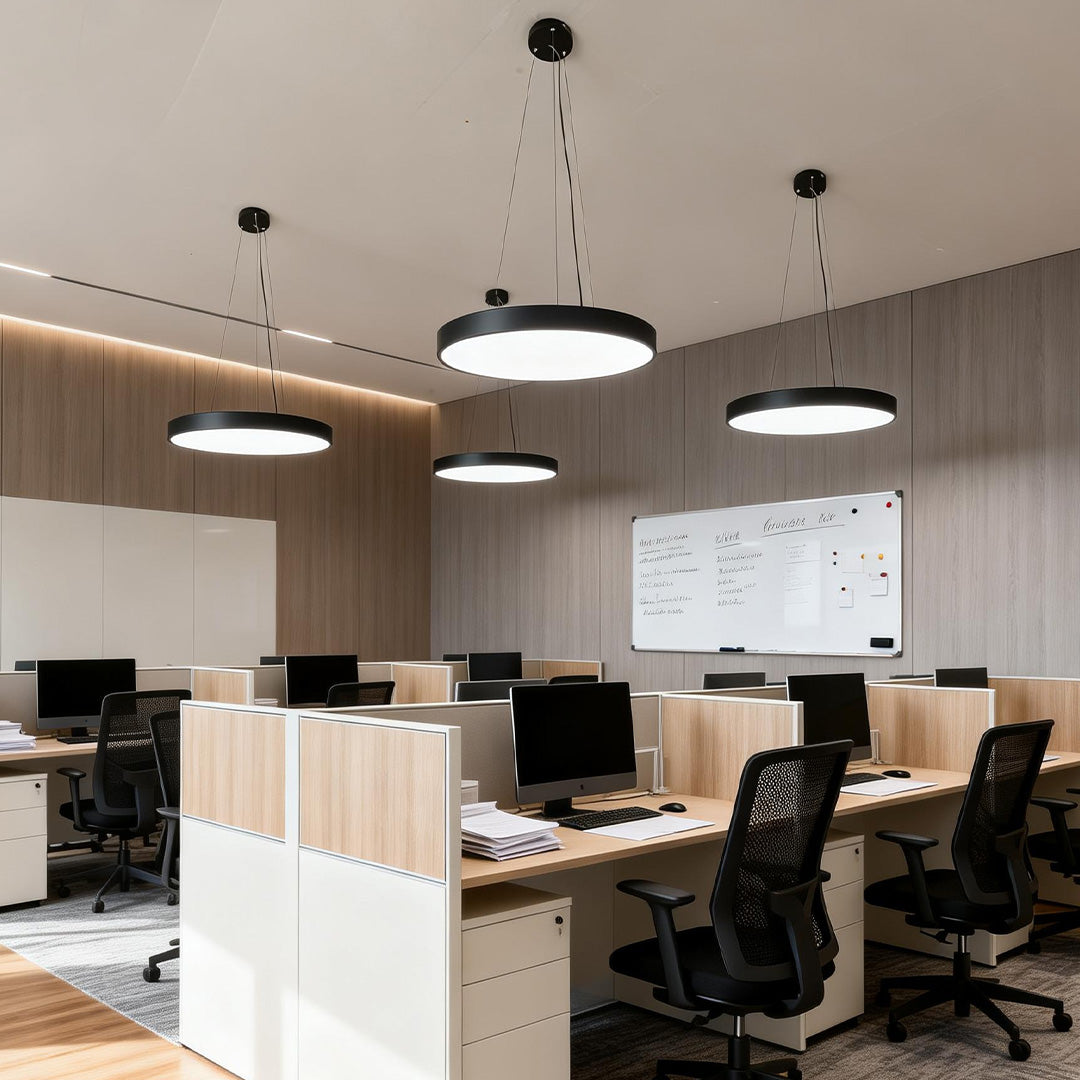 Pendant Light - Modern Minimalist Metal Ring - Office Kitchen Hanging Lamp