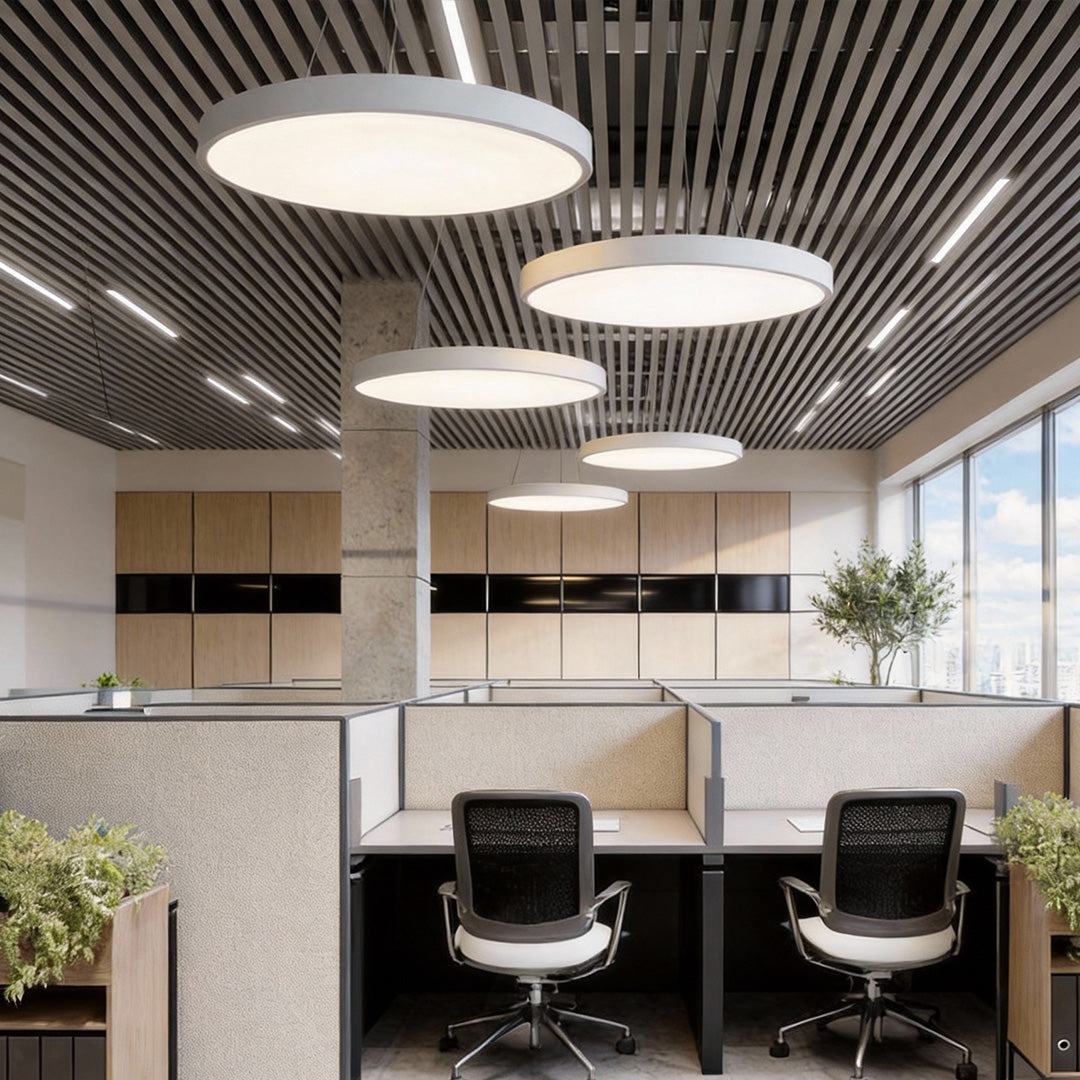 Pendant Light - Modern Minimalist Metal Ring - Office Kitchen Hanging Lamp