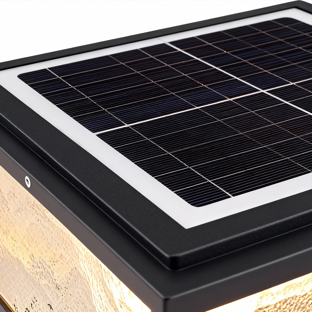 Outdoor Pillar Light - Modern Square LED Solar Post - Waterproof Gate Lamp