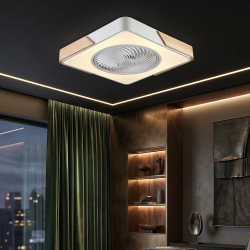 Modern ceiling light fixture in a stylish room with decor elements.