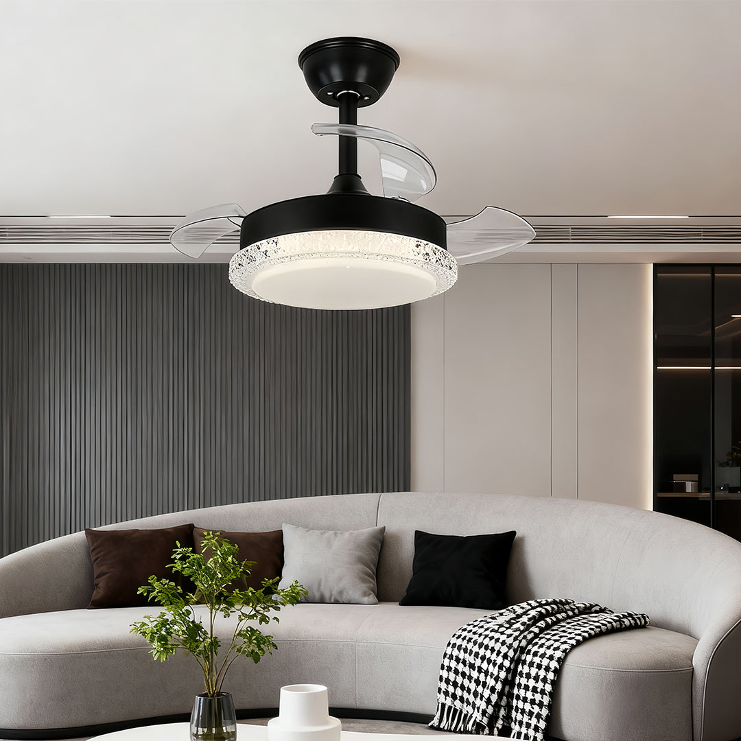 Quiet 3-Blade Flush Mount Ceiling Fan with LED Light