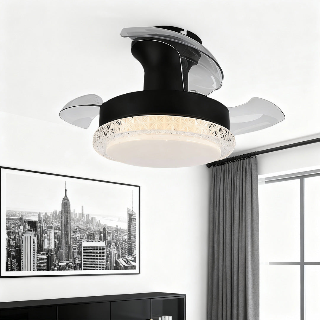 Quiet 3-Blade Flush Mount Ceiling Fan with LED Light