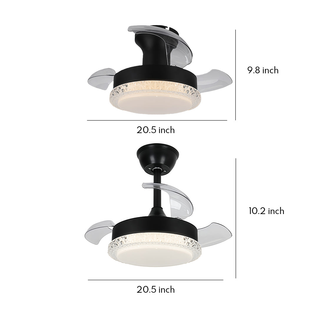 Quiet 3-Blade Flush Mount Ceiling Fan with LED Light