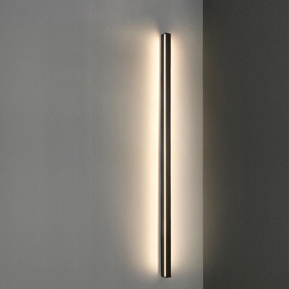Outdoor Wall Sconce Modern Black Linear LED 40 inch Long Patio Light