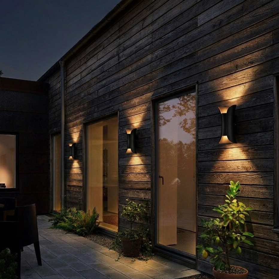 Up Down Lighting Wall Lights Modern Curved LED Waterproof Light