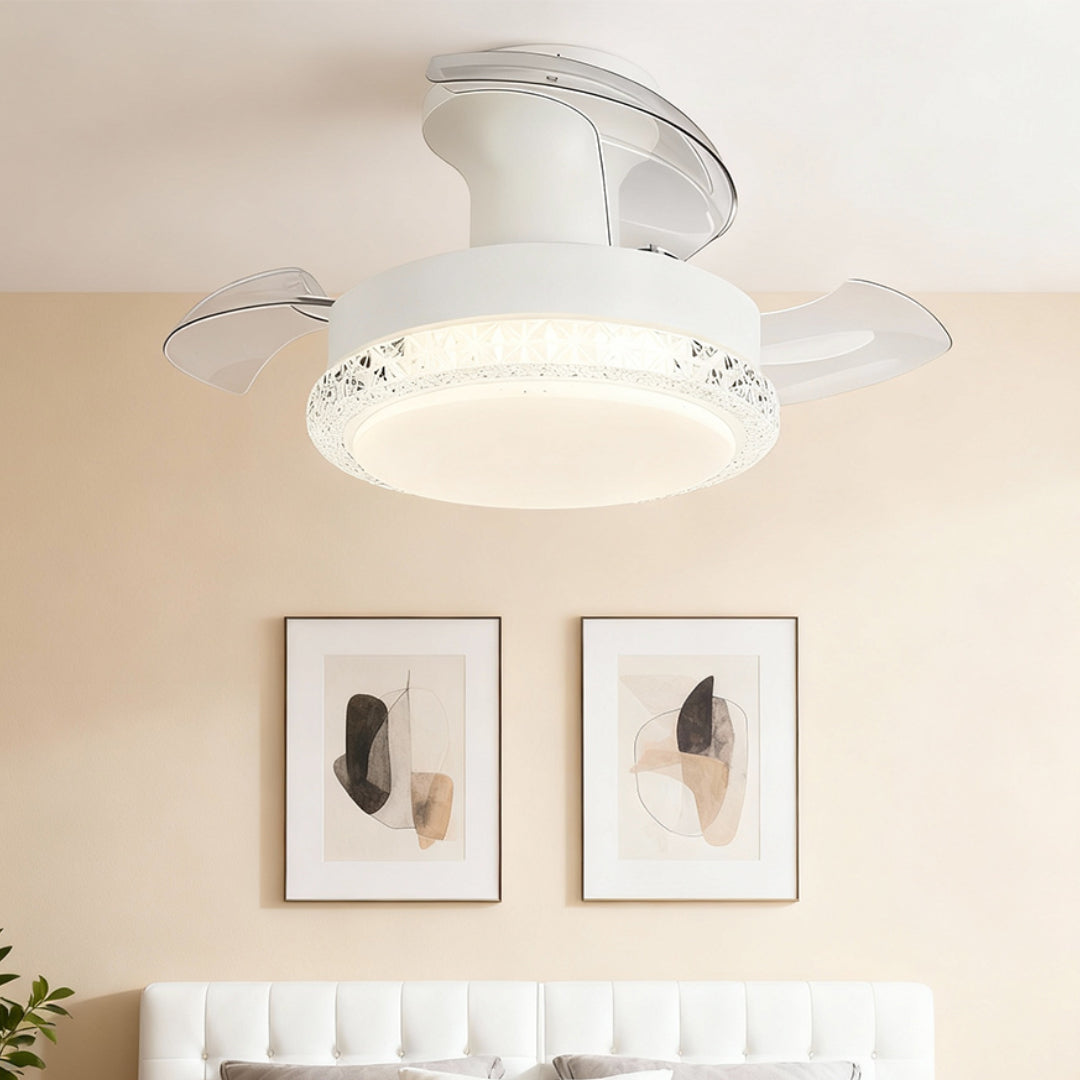 Quiet 3-Blade Flush Mount Ceiling Fan with LED Light