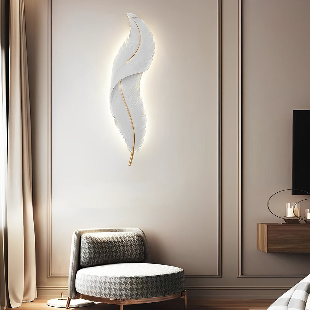 Wall Sconce Luxury Feather LED Modern Lamp Hallway Bedroom Light