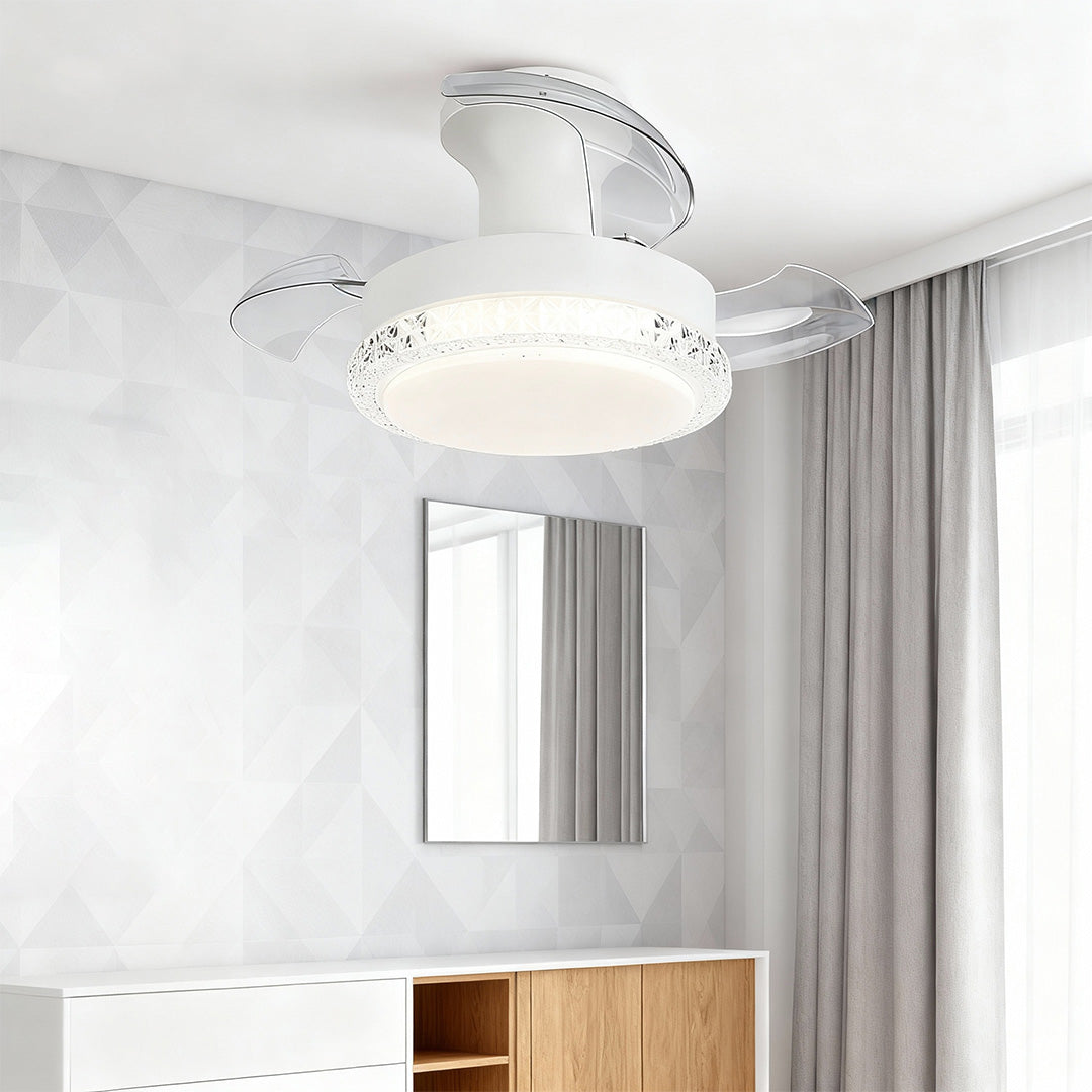 Quiet 3-Blade Flush Mount Ceiling Fan with LED Light