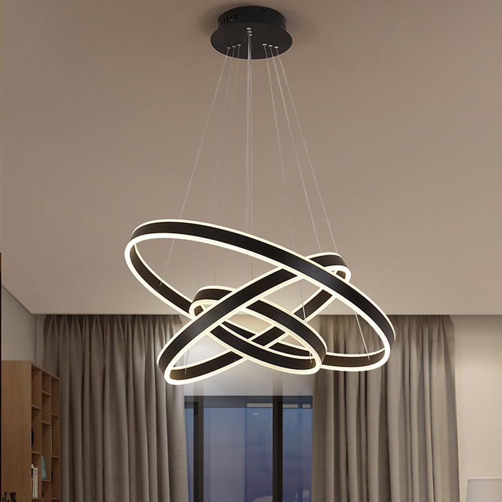 LED Chandelier Modern Interweaved Circles Pendant Dining Room Ceiling