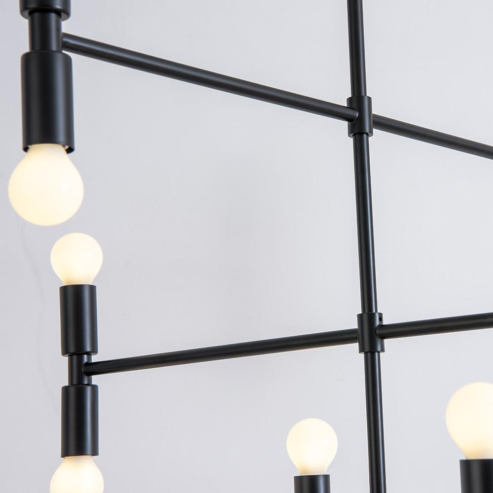 Pendant Light Modern 12-Light Adjustable Sculptural Gold Black Ceiling