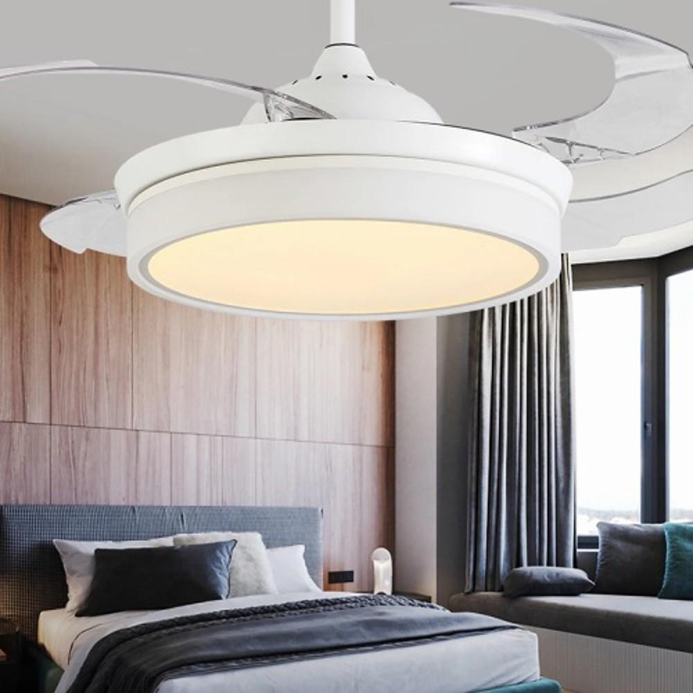 4-Blade Retractable Ceiling Fan with LED Light
