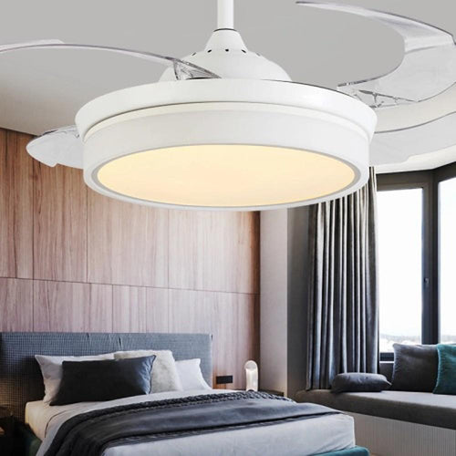 4-Blade Retractable Ceiling Fan with LED Light