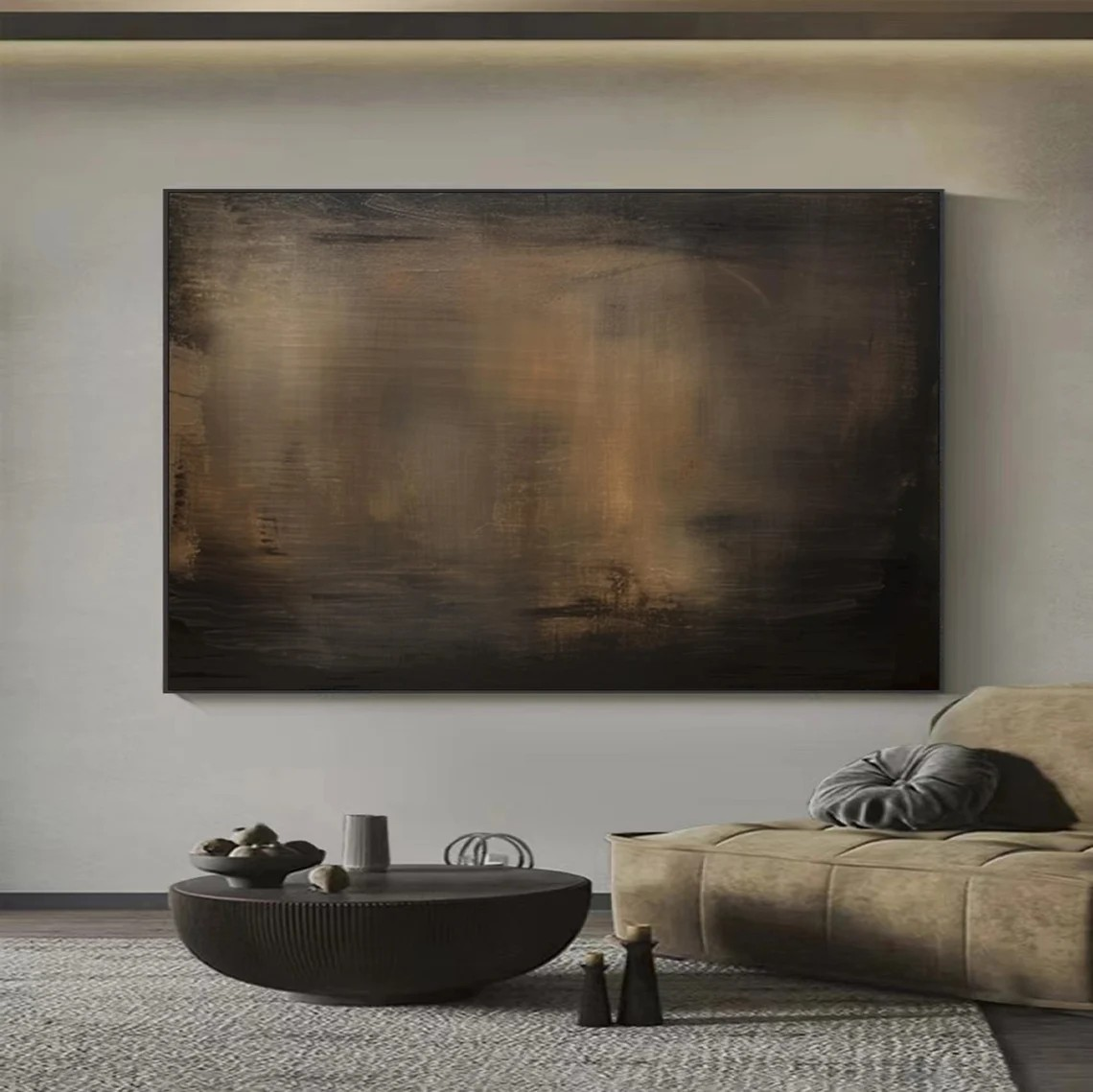 Dark Abstract Canvas Moody Minimalist Wall Art