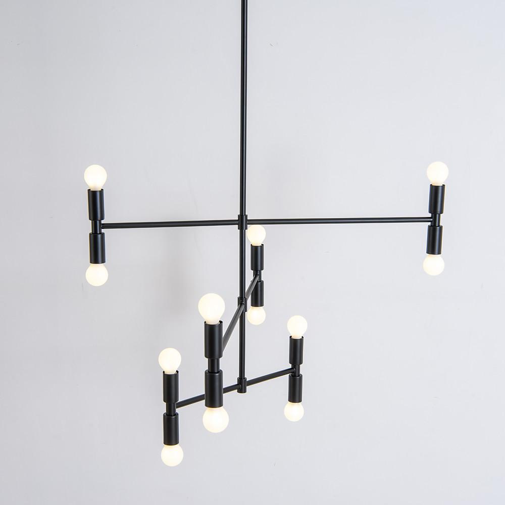 Pendant Light Modern 12-Light Adjustable Sculptural Gold Black Ceiling